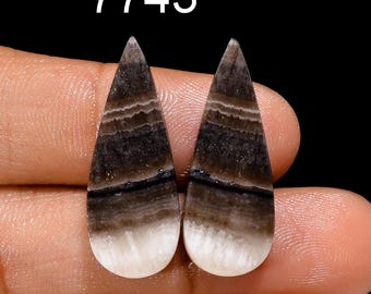 Zebra Calcite Loose Cabochon: Black & White Gemstone for Jewelry Making