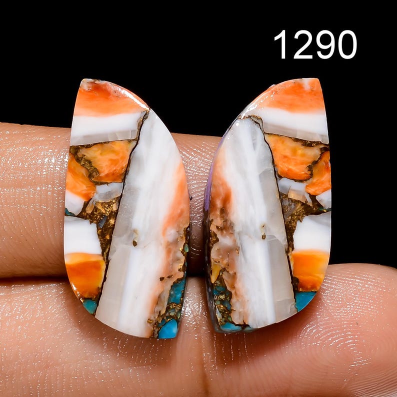 Oyster Copper Turquoise Gemstone Pair, AAA Quality Mix Shape Loose Gemstone For Jewelry 1290 : 25X12X4 mm
