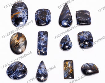 Lote al por mayor de piedras preciosas de Pietersite, cabujón de Pietersite llamativo azul natural, piedra preciosa de Pietersite de diseñador para suministro de joyería, 15-30 mm