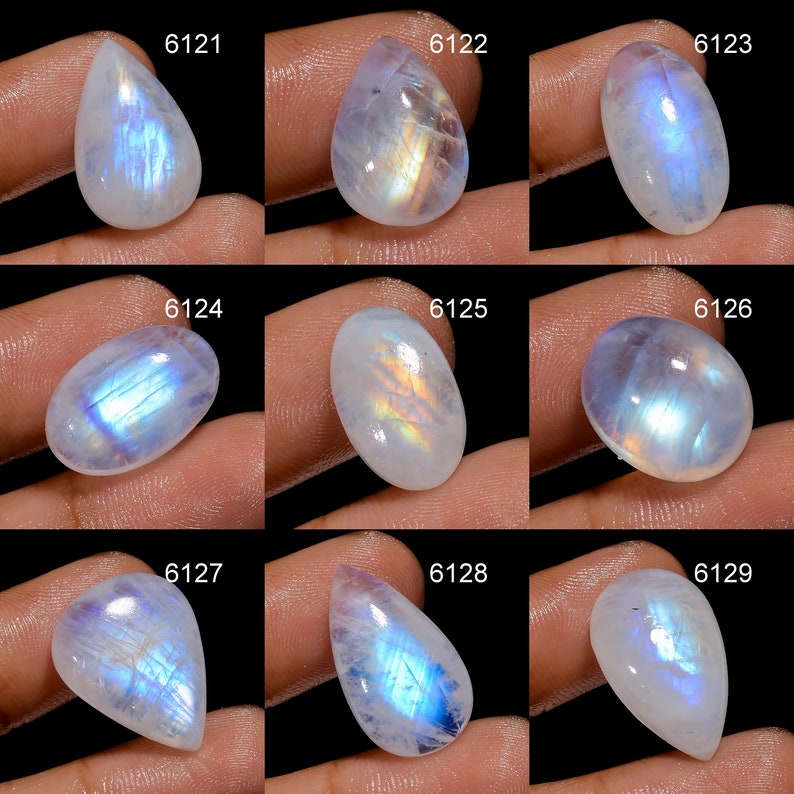Natural Rainbow Moonstone Gemstone, Rare Rainbow Moonstone Cabochon, Loose Moonstone Gemstone For Jewelry Making Supply, Healing Crystal image 7