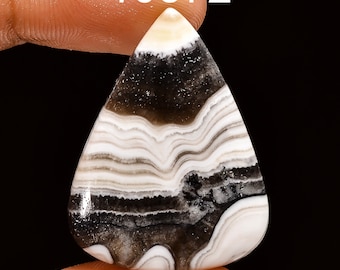 Unique Zebra Calcite Cabochon  Pear Shape AAA Quality Natural Gemstone Jewelry Making (33X25X4 mm)