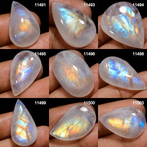 Natural Rainbow Moonstone Gemstone, Rare Rainbow Moonstone Cabochon, Loose Moonstone Gemstone For Jewelry Making Supply, Healing Crystal image 4