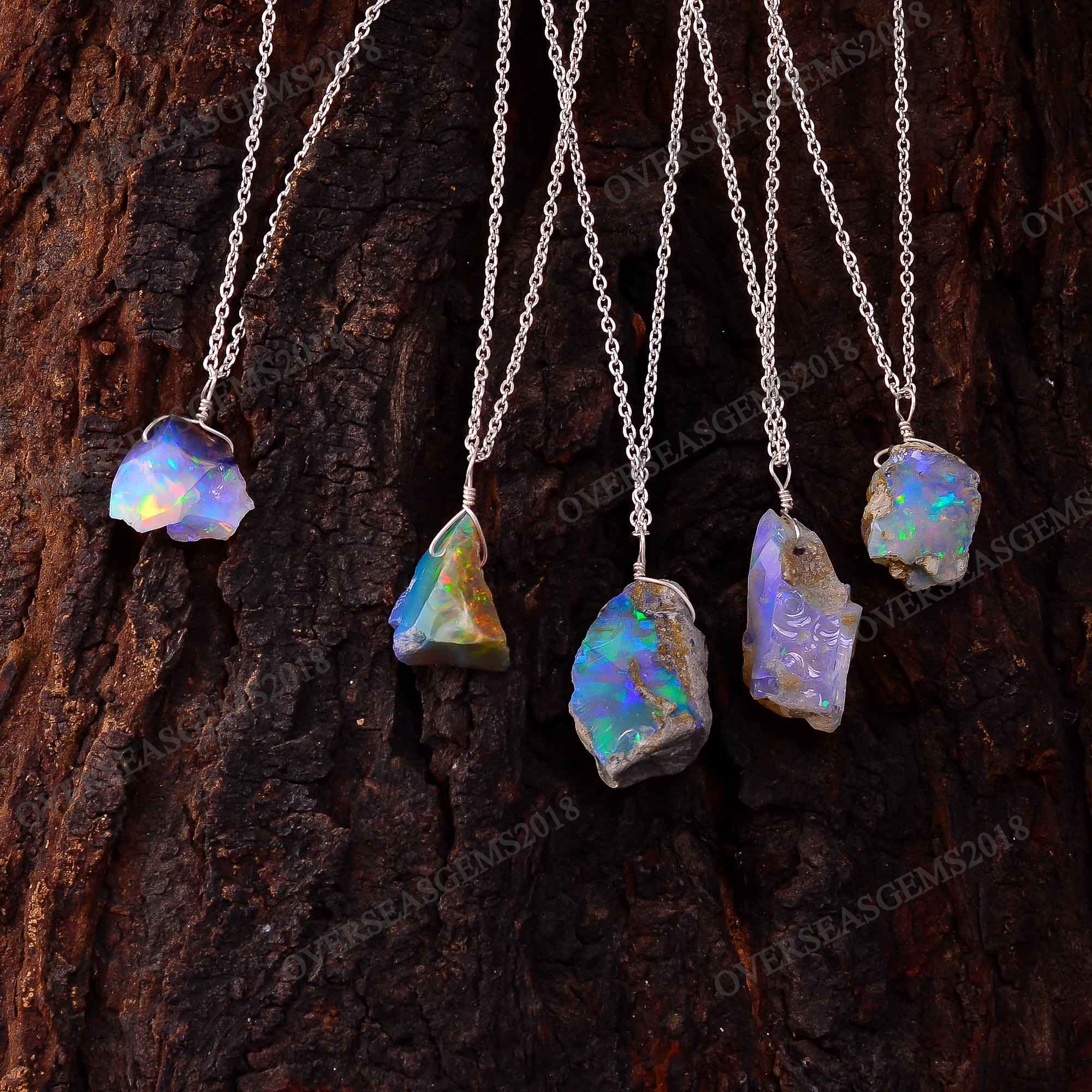 Raw cheap opal pendant