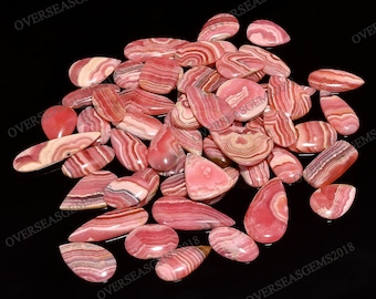 Natural Rhodochrosite Cabochon Gemstones, Bulk Mix Shape Crystals, DIY Jewelry Making