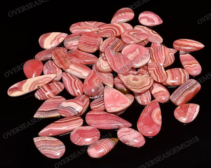 Featured listing image: Rhodochrosite Wholesale Gemstone, Bulk Designer Crystal Cabochon, DIY-ART-CRAFTS Pendant Necklace Jewelry making supply, Natural Gift