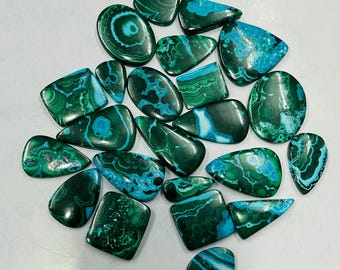 Malachit-Chrysokoll-Cabochons: AAA-Qualität, Großhandelspartie für die Schmuckherstellung