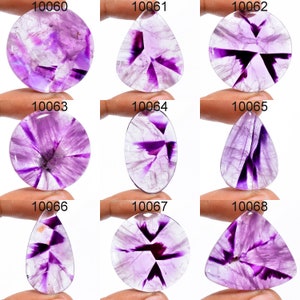 Natural Trapiche Amethyst Gemstone, Mix Shape Unique Star Chevron Amethyst Cabochon, Crystal Star Amethyst For Jewelry Making Supply image 2