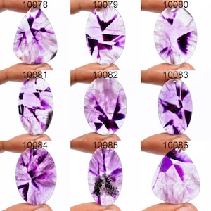 Natural Trapiche Amethyst Gemstone, Mix Shape Unique Star Chevron Amethyst Cabochon, Crystal Star Amethyst For Jewelry Making Supply image 4