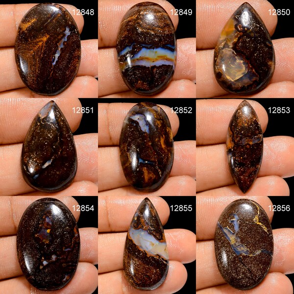 Boulder Opal Gemstone, Natural Boulder Opal Cabochon Gemstone, Loose Gemstone For Jewelry Pendant Making Supply, Genuine Healing Crystals