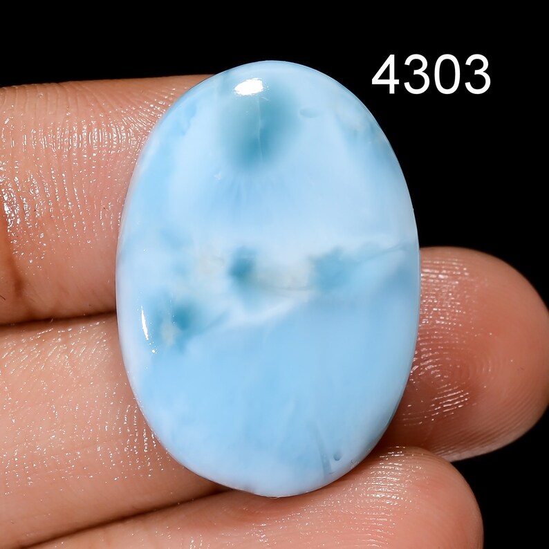 Pierres précieuses naturelles de larimar, cristal de Larimar cabochon de créateur, collier pendentif DIY-ART-CRAFTS Fourniture de fabrication de bijoux, cristaux de pierre de naissance 4303 : 27X19X6 mm