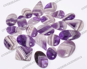 Chevron Amethyst Gemstone, Chevron Amethyst Cabochon Wholesale Lot, Loose Gemstone For Jewelry, Natural Amethyst, Christmas Gift For Her