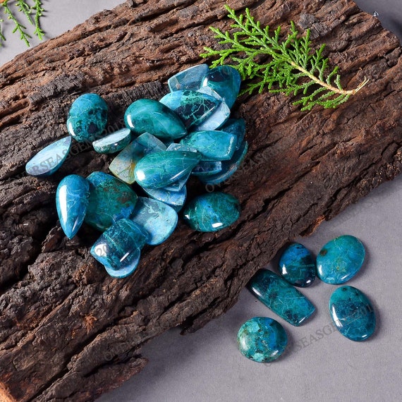 Natural Chrysocolla Cabochon: Bulk Gemstone Crystals for Jewelry