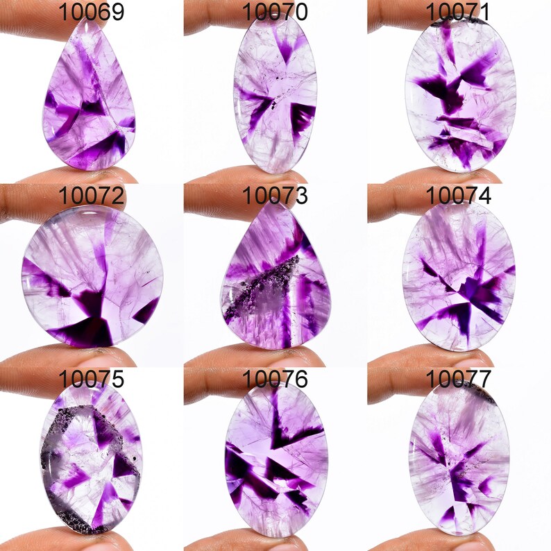 Natural Trapiche Amethyst Gemstone, Mix Shape Unique Star Chevron Amethyst Cabochon, Crystal Star Amethyst For Jewelry Making Supply image 3