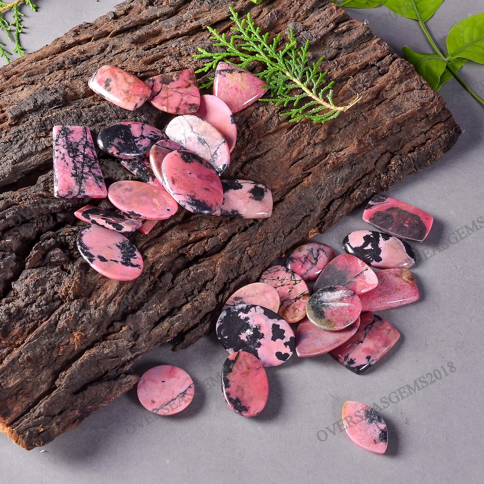 Natural Rhodonite Cabochon Wholesale Gemstone Bulk Designer | Etsy