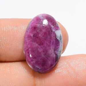 Cabujón de rubí zoisita natural, forma ovalada, gema de calidad AAA (19x12x4 mm)