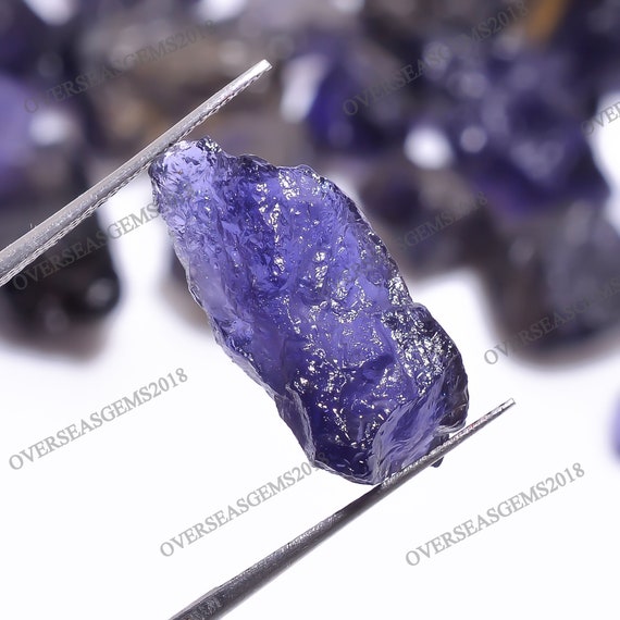 Iolite Raw Crystals Lot Natural Purple Iolite Gemstone Loose