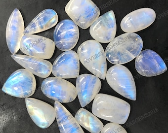 AAA Rainbow Moonstone Crystal Lot, Blue Fire Flash, Wholesale Gemstone