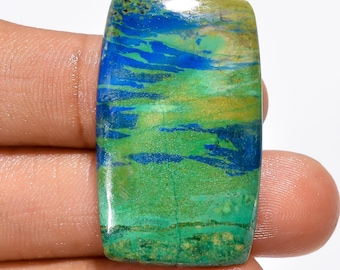 Azurite Malachite Gemstone Cabochon, Natural Loose Gem, Jewelry Making