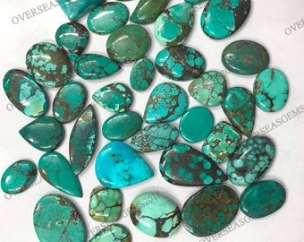 AAA Tibetan Turquoise Gemstone Cabochon Lot, Mix Shape, Jewelry Making
