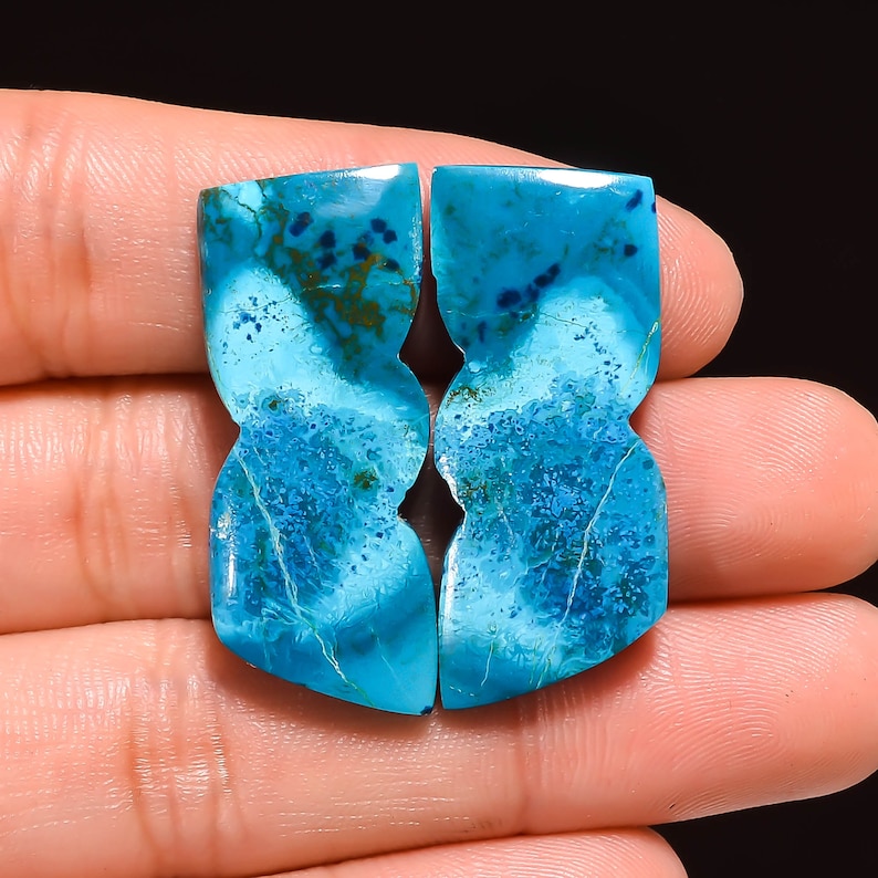 Shattuckite Gemstone Pair Matched Earring Pair For Jewelry Making Supply Designer Shattuckite Fancy Shape Gemstone