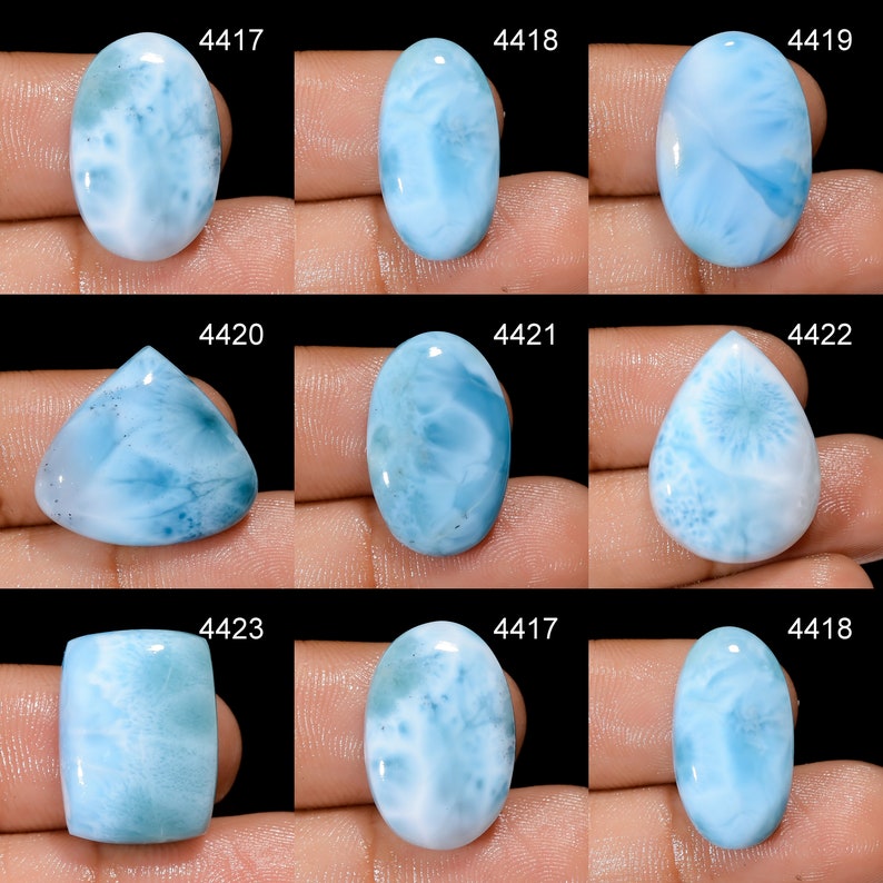 Natural Larimar Gemstone, Designer Larimar Cabochon Crystal, DIY-ART-CRAFTS Pendant Necklace Jewelry making supply, Birthstone Crystals image 8