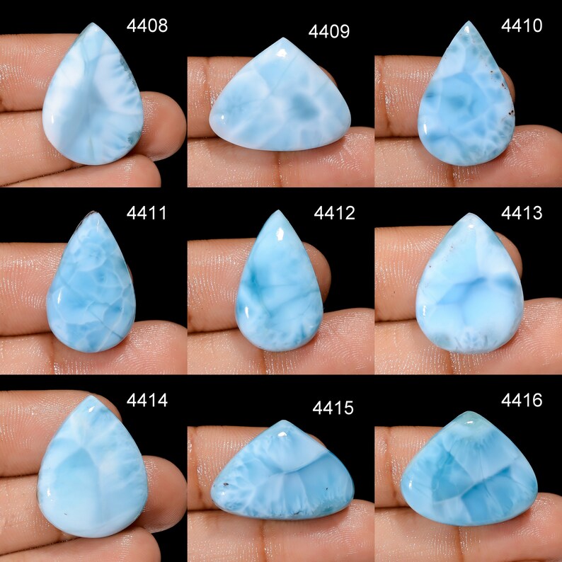 Natural Larimar Gemstone, Designer Larimar Cabochon Crystal, DIY-ART-CRAFTS Pendant Necklace Jewelry making supply, Birthstone Crystals image 7