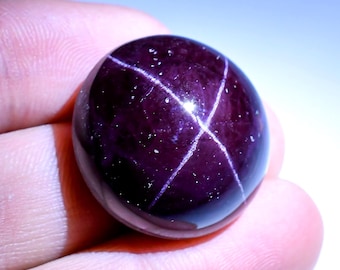 Cabochon rubis étoilé noir, pierre précieuse à six rayons, fabrication de bijoux