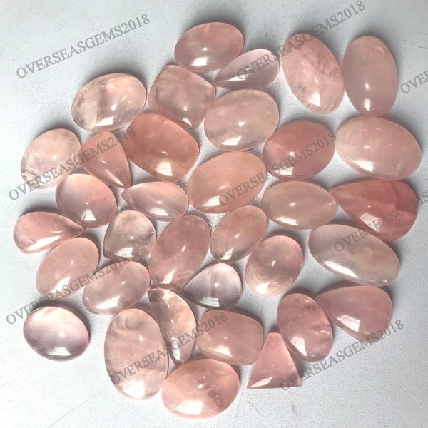 Natural Rose Quartz Wholesale Lot, Mix Shape Rose Quartz Cabochon Lot, Loose Gemstone Jewelry, Custom Order Fully Recommended