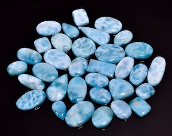AAA Larimar Cabochon Lot, Mix Shape Blue Gemstone, Dominican Republic