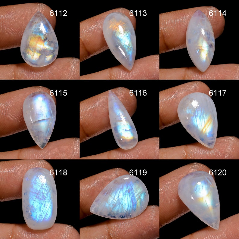 Natural Rainbow Moonstone Gemstone, Rare Rainbow Moonstone Cabochon, Loose Moonstone Gemstone For Jewelry Making Supply, Healing Crystal image 6