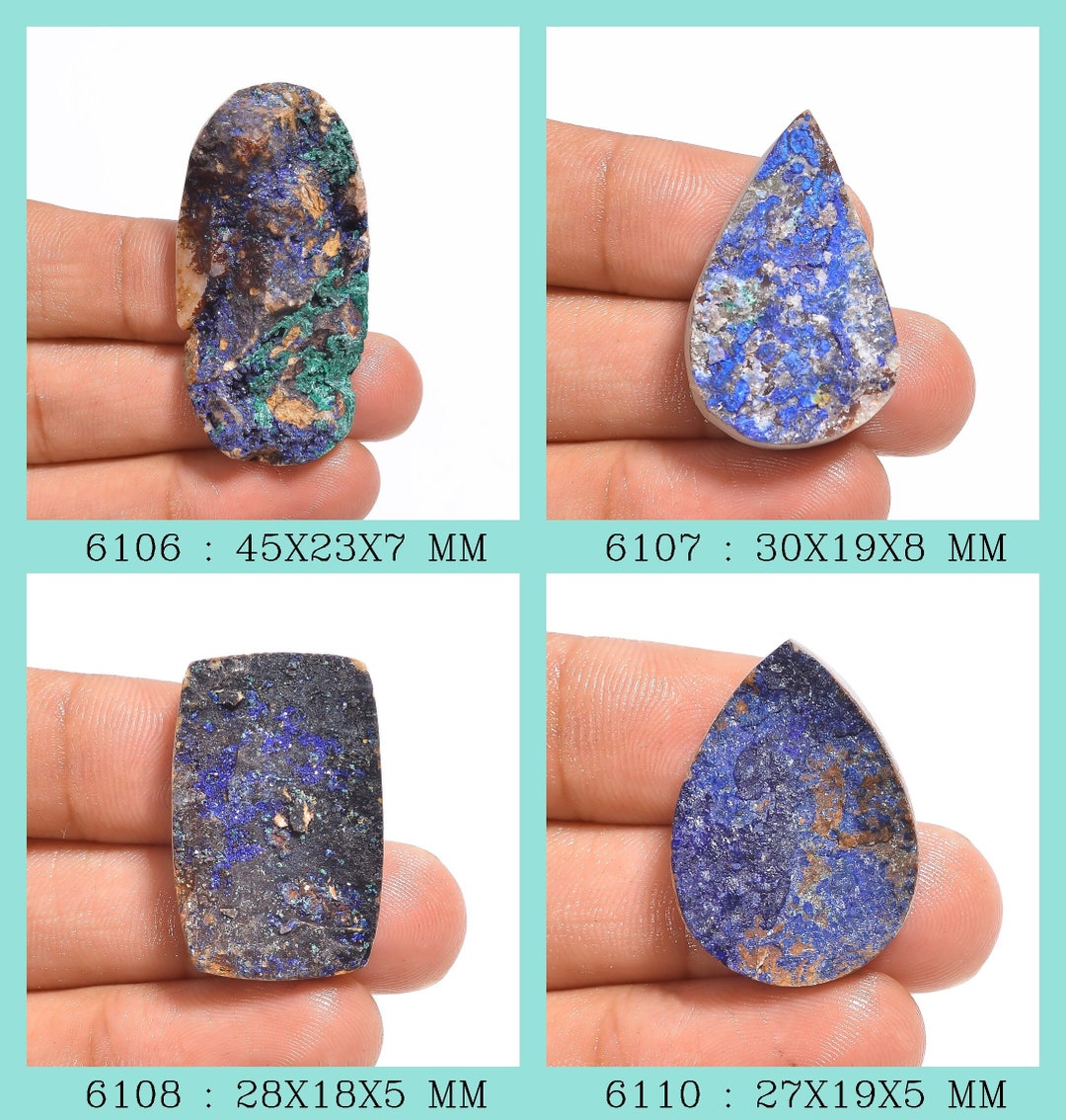 Rare Healing Azurite Druzy Gemstone Loose Druzy Azurite Etsy