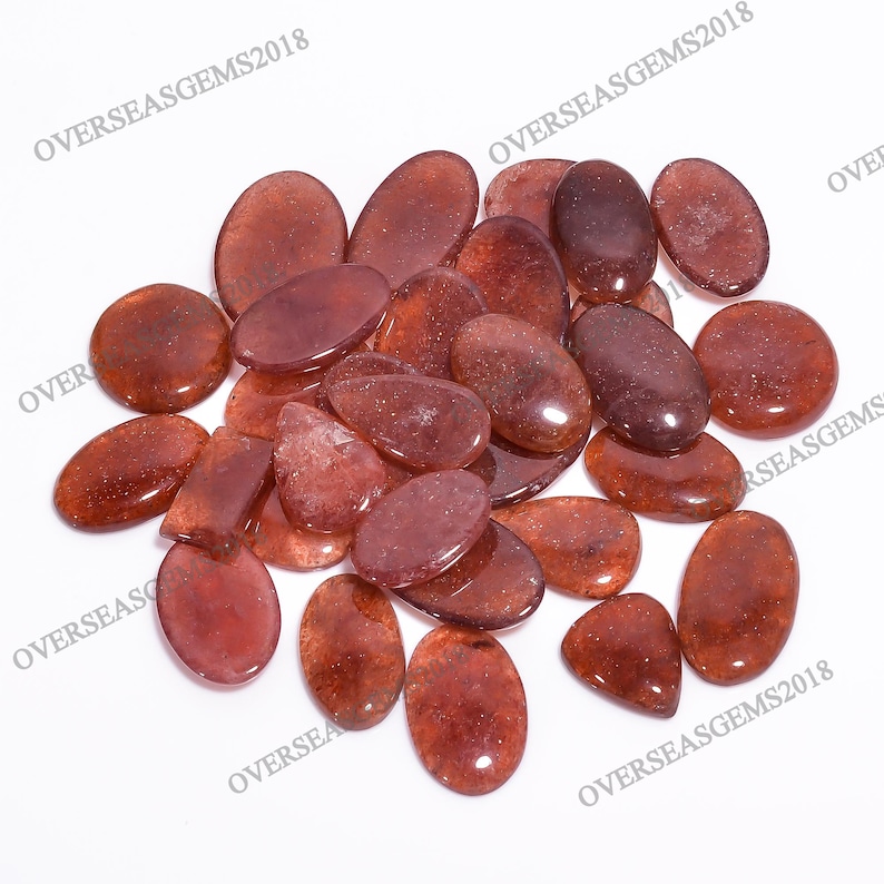 Strawberry Quartz DIY-ART-CRAFTS Pendant Necklace Jewelry making supply 20 To 35mm Christmas Strawberry Quartz Cabochon Wholesale Gemstone