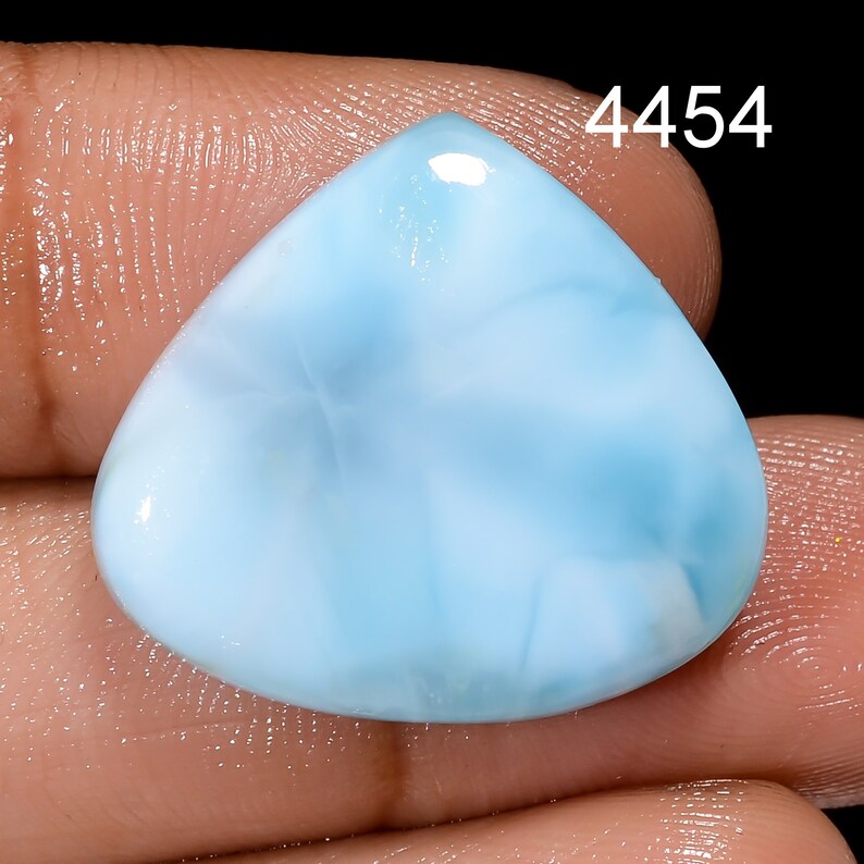 Natural Larimar Gemstone, Designer Larimar Cabochon Crystal, DIY-ART-CRAFTS Pendant Necklace Jewelry making supply, Birthstone Crystals 4454 : 21X23X5 mm