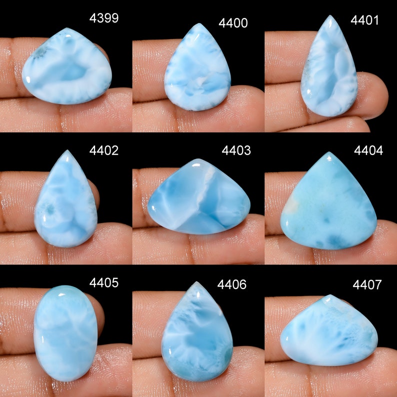 Natural Larimar Gemstone, Designer Larimar Cabochon Crystal, DIY-ART-CRAFTS Pendant Necklace Jewelry making supply, Birthstone Crystals image 6