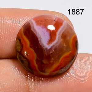 Natural Seam Agate Cabochon Gemstone, Designer Agate Gemstone Crystal, Round shape 13.5 Cts Necklace Jewelry making supply, Christmas Gift