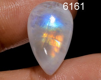 Natural Rainbow Moonstone Gemstone, Rare Rainbow Moonstone Cabochon, Loose Moonstone Gemstone For Jewelry Making Supply, Healing Crystal