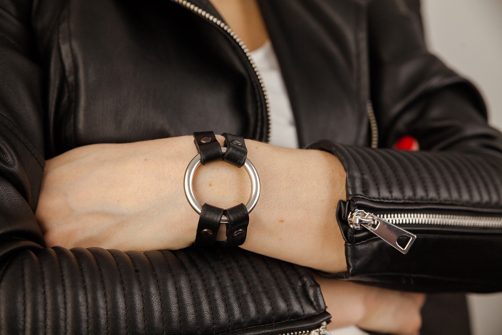 Leather O-ring Bracelet With Magnetic Stainless Steel Clasp Made From Natural Leather - Etsy il fullxfull.2239071123 5flf
