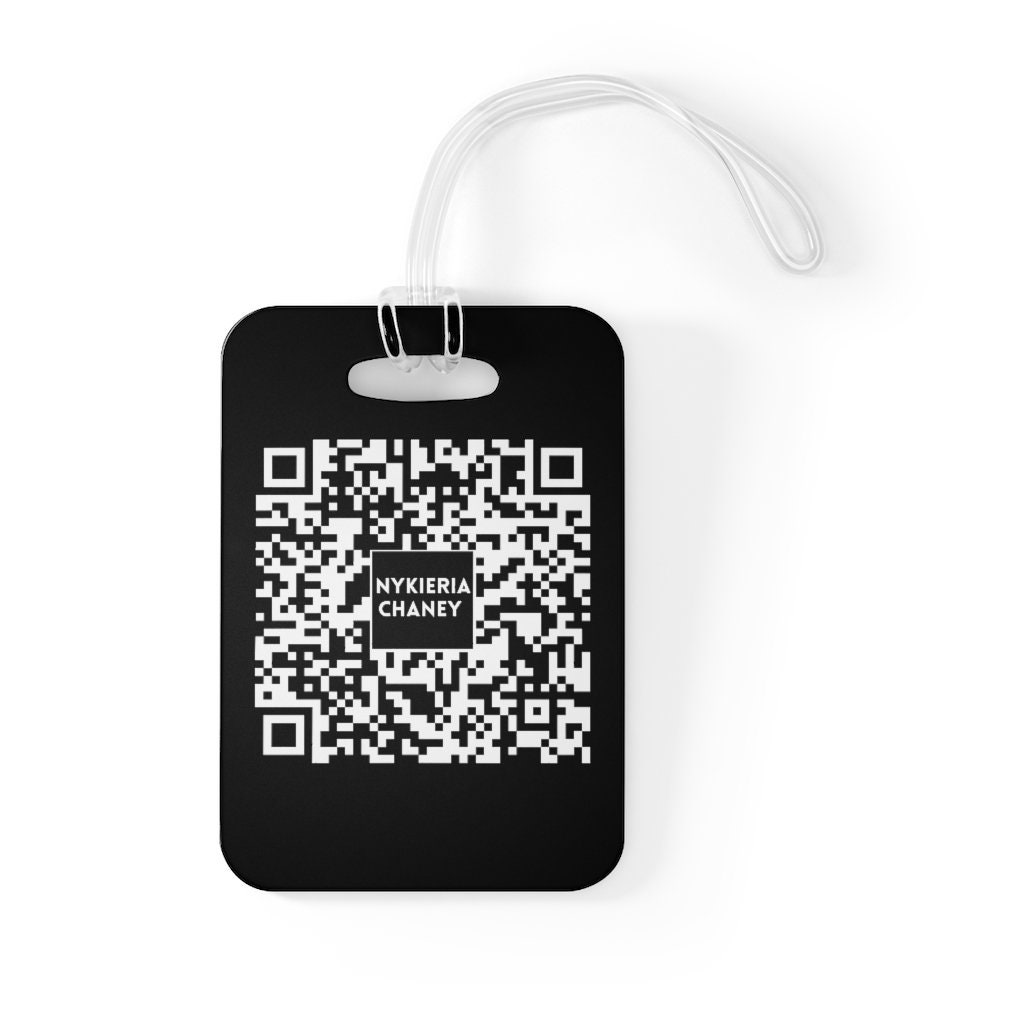 Small, Red Custom Metal Luggage Tag Customized Engraved Info & QR Code 
