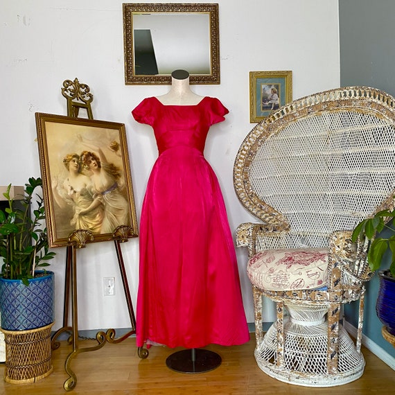 1950’s/1960’s Fuchsia Evening Gown - image 1