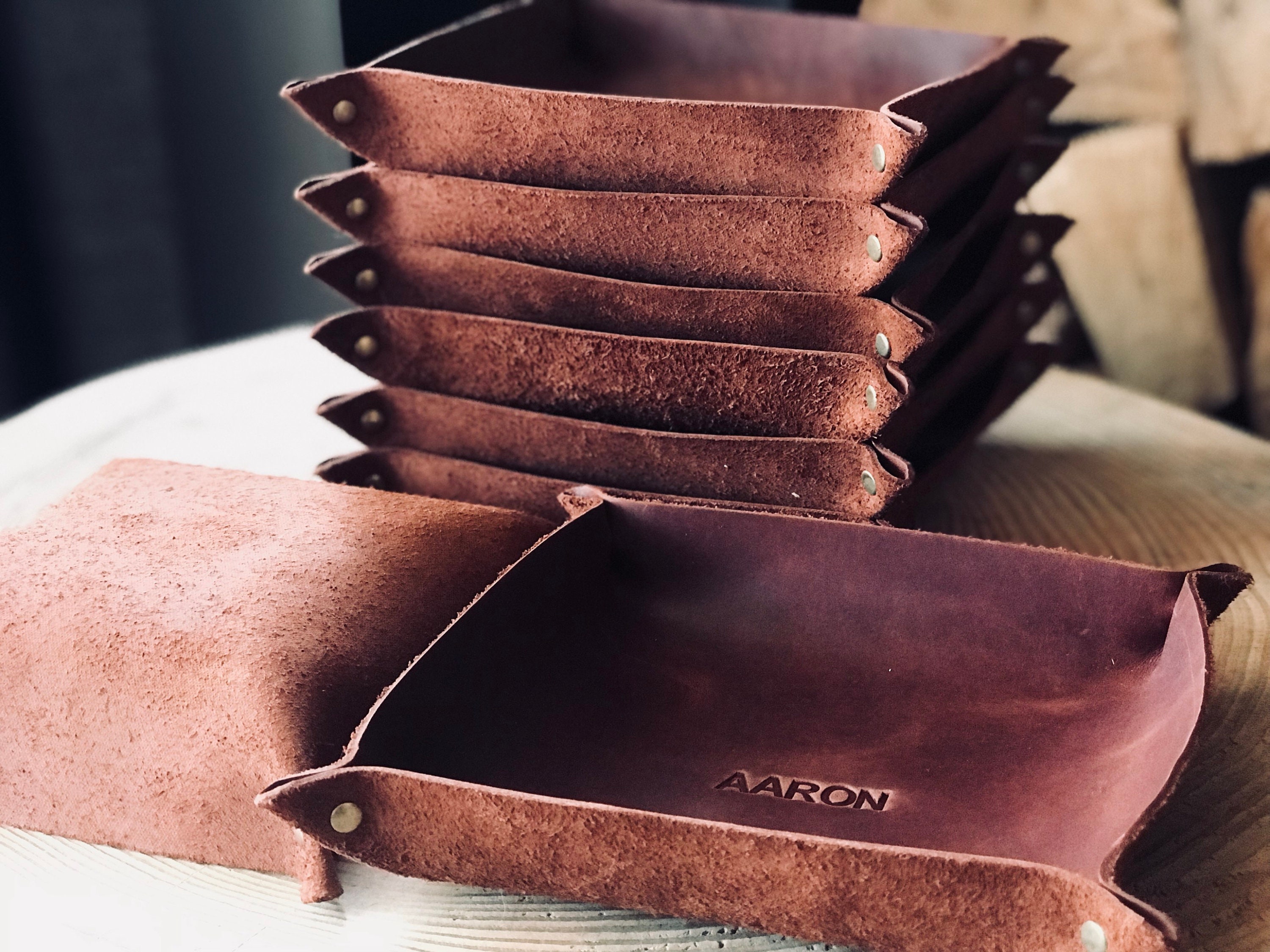 Leather Valet Tray Custom Valet Tray For Men Personalized Etsy