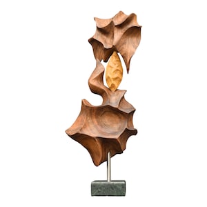 Contemporary Wood Carvings for Minimalist Decor: Walnut, Standing and Organic Sculptures, Abstract and Dimensional Art Objects