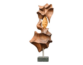 Contemporary Wood Carvings for Minimalist Decor: Walnut, Standing and Organic Sculptures, Abstract and Dimensional Art Objects