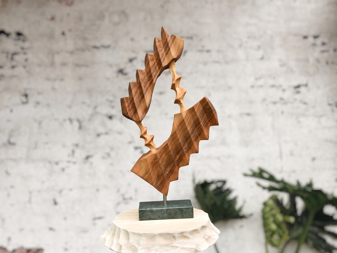 Walnut Wood Sculpture, Unique Wood Art, Handmade Home Decor, Unique