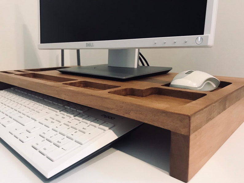 Monitor stand wood monitor riser wood wooden desktop Etsy