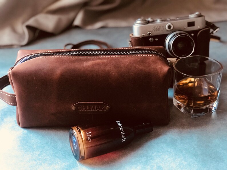 Leather Dopp Kit For Men Bag Custom Image 0