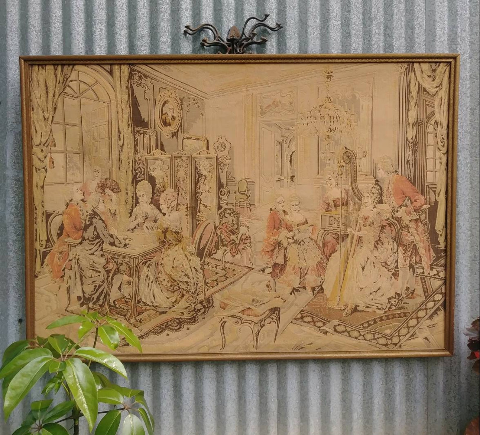Vintage Framed. Large Victorian Tapestry framed tapestry Etsy