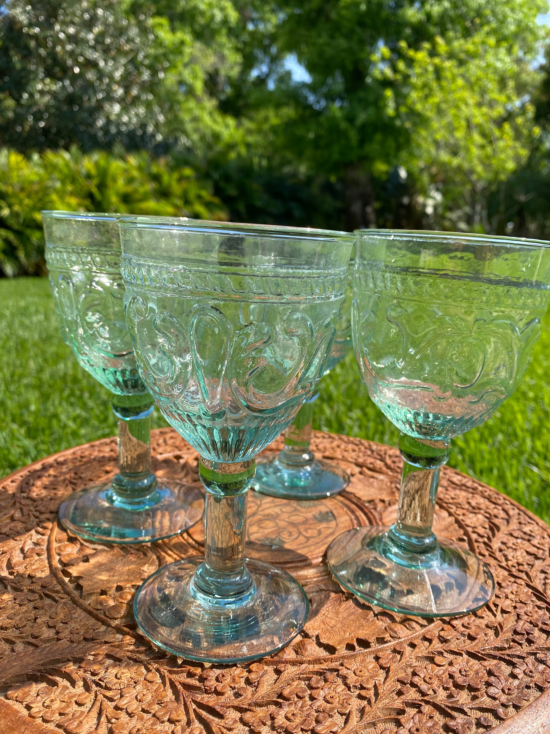 Vintage Blue Mexican Wine Glasses Etsy
