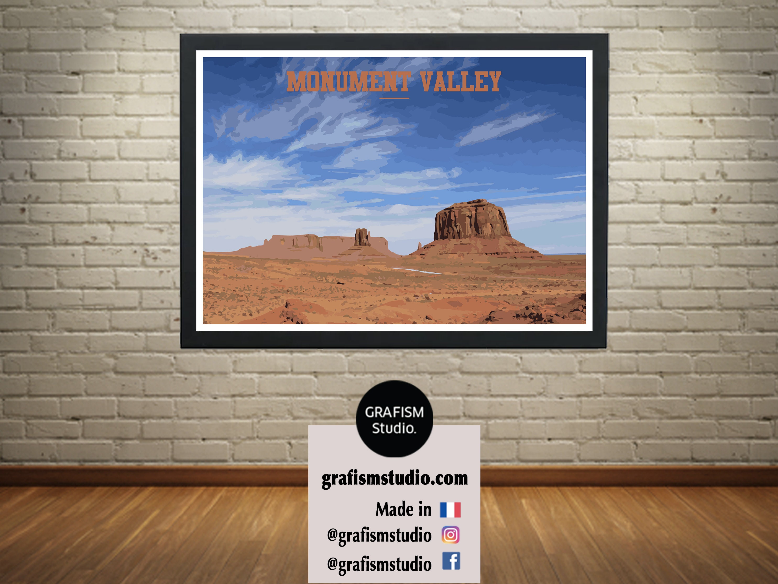 Affiche Côte Ouest - Etats Unis, Monument Valley