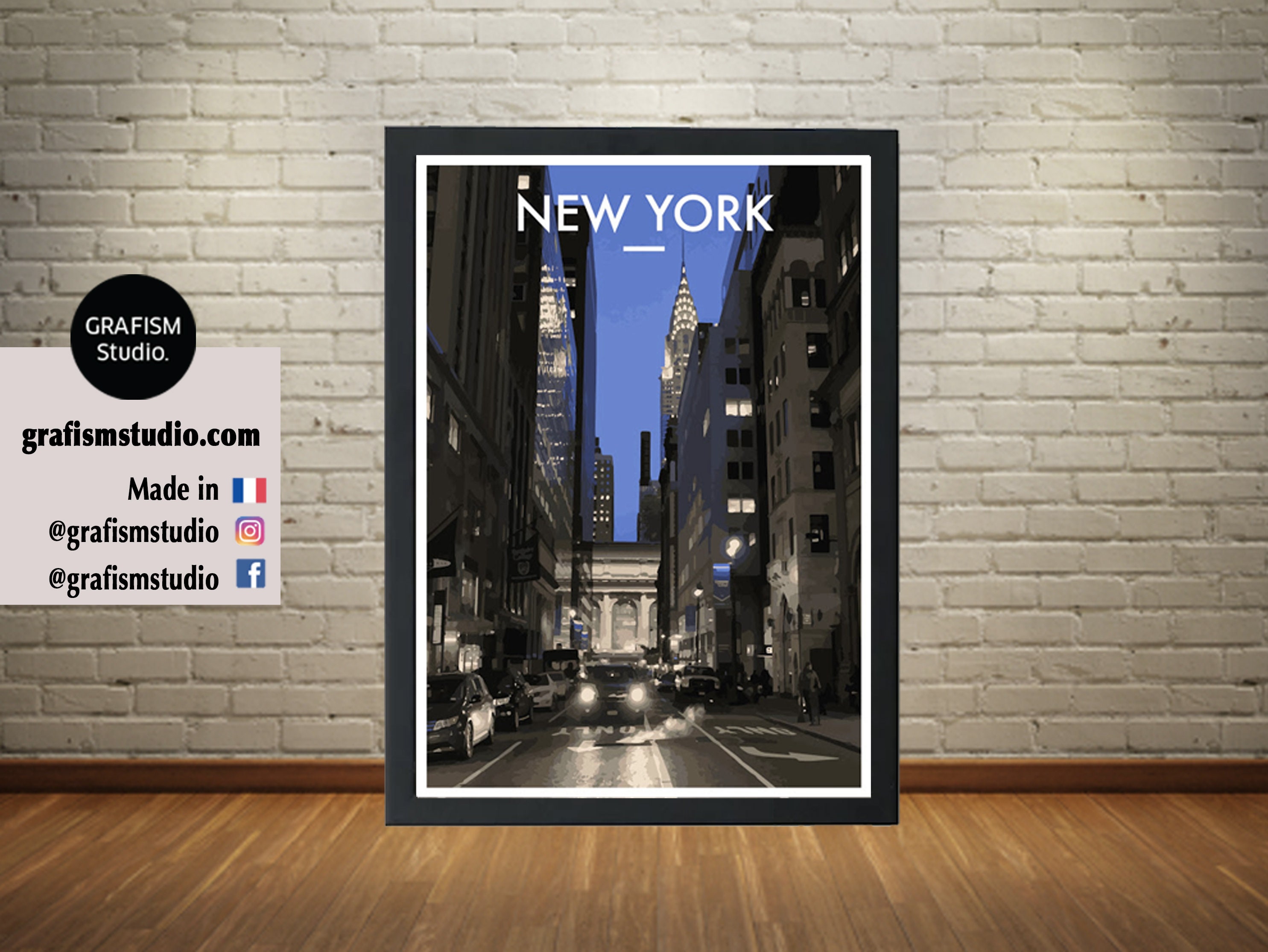 Affiche Côte Est - Etats Unis, New York City By Night