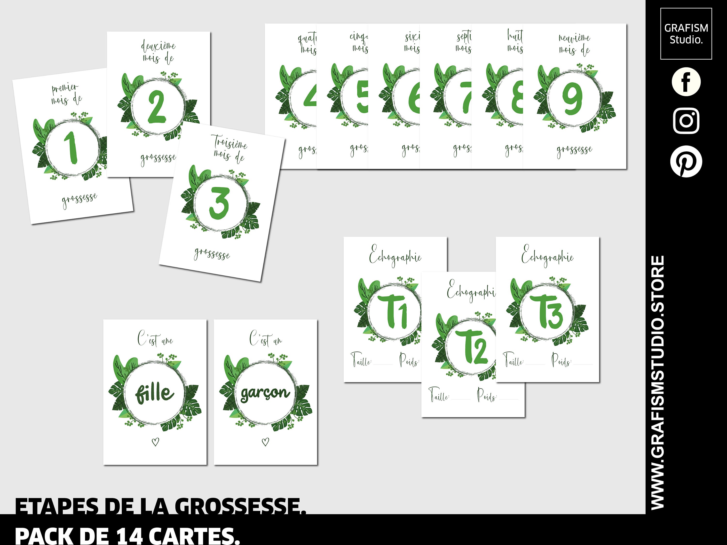 Etapes de La Grossesse - Pack 14 Cartes
